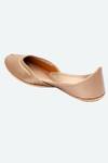 Buy_NR by Nidhi Rathi_Gold Leather Handcrafted Metallic Juttis_Online_at_Aza_Fashions