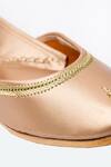 NR by Nidhi Rathi_Gold Leather Handcrafted Metallic Juttis_at_Aza_Fashions