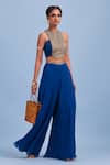 Buy_DiyaRajvvir_Blue Modal Embroidered Crop Top And Pant Set_at_Aza_Fashions