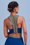 Shop_DiyaRajvvir_Blue Modal Embroidered Crop Top And Pant Set_at_Aza_Fashions
