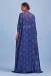 Shop_DiyaRajvvir_Blue Georgette Printed Cape And Pant Set_at_Aza_Fashions