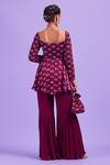Shop_Diyarajvvir_Purple Tulle, Bottom Georgette, Lining Printed Peplum Kurta And Pant Set _at_Aza_Fashions