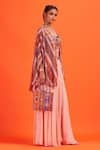 Buy_DiyaRajvvir_Pink Cotton Silk And Bottom Georgette, Lining Shantoon, Printed & Sharara Set _at_Aza_Fashions