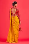 Shop_DiyaRajvvir_Yellow Top Modal And  Saree Print & Lehenga With Blouse _at_Aza_Fashions