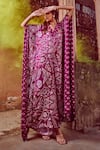 Shop_Diyarajvvir_Purple  Lining Jaal Print V Neck Jumpsuit _at_Aza_Fashions