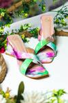 Buy_NR By Nidhi Rathi_Multi Color Tie-dye Tie And Dye Block Heels_at_Aza_Fashions