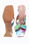 Shop_NR By Nidhi Rathi_Multi Color Tie-dye Tie And Dye Block Heels_at_Aza_Fashions