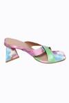 NR By Nidhi Rathi_Multi Color Tie-dye Tie And Dye Block Heels_Online_at_Aza_Fashions