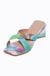 Buy_NR By Nidhi Rathi_Multi Color Tie-dye Tie And Dye Block Heels_Online_at_Aza_Fashions