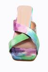 Shop_NR By Nidhi Rathi_Multi Color Tie-dye Tie And Dye Block Heels_Online_at_Aza_Fashions