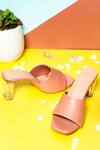 Buy_NR By Nidhi Rathi_Pink Plain Transparent Block Heels_at_Aza_Fashions