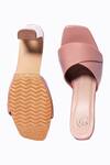 Shop_NR By Nidhi Rathi_Pink Plain Transparent Block Heels_at_Aza_Fashions
