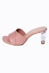 NR By Nidhi Rathi_Pink Plain Transparent Block Heels_Online_at_Aza_Fashions