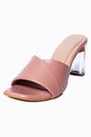 Buy_NR By Nidhi Rathi_Pink Plain Transparent Block Heels_Online_at_Aza_Fashions