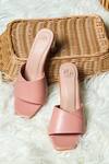 Shop_NR By Nidhi Rathi_Pink Plain Transparent Block Heels_Online_at_Aza_Fashions