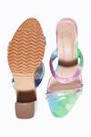 Shop_NR By Nidhi Rathi_Multi Color Tie-dye Rainbow Block Heels_at_Aza_Fashions