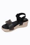Buy Black Plain Open Toe Platform Wedges by NR BY NIDHI RATHI Online at