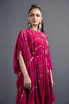 Neha & Tarun_Purple Crush Cotton Rayon Round Embroidered Gown _at_Aza_Fashions