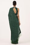 Shop Nakul Sen Green Chiffon Sequin V Neck Embroidered Saree Set at Aza Fashions Shop_Nakul Sen_Green Chiffon Sequin V Neck Embroidered Saree Set _at_Aza_Fashions