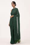 Nakul Sen Green Chiffon Sequin V Neck Embroidered Saree Set Online at Aza Fashions Nakul Sen_Green Chiffon Sequin V Neck Embroidered Saree Set _Online_at_Aza_Fashions