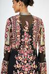 Shop_Nakul Sen_Black Chiffon Jacket: Mandarin Collar Embroidered And Skirt Set For Women_at_Aza_Fashions