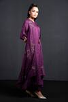 Neha & Tarun_Purple Modal Satin Cotton Round Embroidered Kurta And Pant Set _Online_at_Aza_Fashions