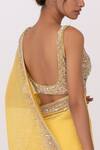 Nakul Sen_Yellow Chiffon Sequin Embroidered Saree Set_at_Aza_Fashions