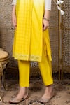 Nadima Saqib_Yellow Kurta Chanderi Pants Dupion Silk And Dupatta Georgette Angarkha Set _at_Aza_Fashions