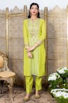 Buy Nadima Saqib Green Kurta Chanderi Pants Dupion Silk And Dupatta Organza Resham & & Set at Aza Fashions Buy_Nadima Saqib_Green Kurta Chanderi Pants Dupion Silk And Dupatta Organza Resham & & Set _at_Aza_Fashions