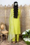 Shop Nadima Saqib Green Kurta Chanderi Pants Dupion Silk And Dupatta Organza Resham & & Set at Aza Fashions Shop_Nadima Saqib_Green Kurta Chanderi Pants Dupion Silk And Dupatta Organza Resham & & Set _at_Aza_Fashions