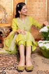 Buy Nadima Saqib Green Kurta Chanderi Pants Dupion Silk And Dupatta Organza Resham & & Set Online at Aza Fashions Buy_Nadima Saqib_Green Kurta Chanderi Pants Dupion Silk And Dupatta Organza Resham & & Set _Online_at_Aza_Fashions