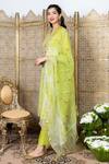 Shop Nadima Saqib Green Kurta Chanderi Pants Dupion Silk And Dupatta Organza Resham & & Set Online at Aza Fashions Shop_Nadima Saqib_Green Kurta Chanderi Pants Dupion Silk And Dupatta Organza Resham & & Set _Online_at_Aza_Fashions