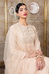 Buy_Nadima Saqib_Beige Anarkali Chanderidupatta Net Dori And Abla Work Chanderi With Dupatta _Online_at_Aza_Fashions