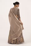 Shop_Nakul Sen_Brown Chiffon Sequin Round Embroidered Lehenga Set_at_Aza_Fashions