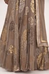 Shop_Nakul Sen_Brown Chiffon Sequin Round Embroidered Lehenga Set_Online_at_Aza_Fashions