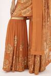 Shop_Nakul Sen_Orange Chiffon Sequin Embroidered Kurta Set_Online_at_Aza_Fashions