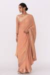 Buy_Nakul Sen_Pink Chiffon Sequin Embroidered Saree Set_at_Aza_Fashions