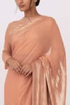 Nakul Sen_Pink Chiffon Sequin Embroidered Saree Set_at_Aza_Fashions