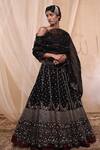 Buy Nadima Saqib Black Raw , Organza Sweetheart Neck Embroidered Lehenga Set at Aza Fashions Buy_Nadima Saqib_Black Raw , Organza Sweetheart Neck Embroidered Lehenga Set _at_Aza_Fashions