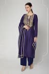 Buy Nadima Saqib Blue Habutai , Organza Keyhole Embroidered Kurta Set at Aza Fashions Buy_Nadima Saqib_Blue Habutai , Organza Keyhole Embroidered Kurta Set _at_Aza_Fashions
