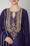 Buy Nadima Saqib Blue Habutai , Organza Keyhole Embroidered Kurta Set Online at Aza Fashions Buy_Nadima Saqib_Blue Habutai , Organza Keyhole Embroidered Kurta Set _Online_at_Aza_Fashions