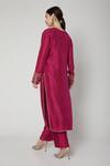 Shop_Nadima Saqib_Pink Organza, Dupion Silk Round Embroidered Kurta Set _at_Aza_Fashions