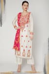 Buy Nadima Saqib White Georgette, Chanderi Silk Round Kurta Set at Aza Fashions Buy_Nadima Saqib_White Georgette, Chanderi Silk Round Kurta Set _at_Aza_Fashions