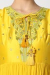 Nadima Saqib_Yellow Silk Chanderi Round Embroidered Anarkali With Dupatta  _Online_at_Aza_Fashions