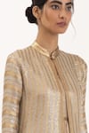 Buy_Nakul Sen_Beige Chiffon Embroidery Sequin Band Jacket With Gown For Women_Online_at_Aza_Fashions