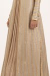 Shop_Nakul Sen_Beige Chiffon Embroidery Sequin Band Jacket With Gown For Women_Online_at_Aza_Fashions