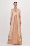 Buy_Nakul Sen_Pink Chiffon Sequin Band Embroidered Jacket With Gown_at_Aza_Fashions