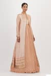 Nakul Sen_Pink Chiffon Sequin Band Embroidered Jacket With Gown_Online_at_Aza_Fashions