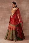 Neeta Lulla_Red Bahareh Chanderi Silk Lehenga Set_Online_at_Aza_Fashions