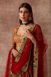Buy_Neeta Lulla_Red Bahareh Chanderi Silk Lehenga Set_Online_at_Aza_Fashions